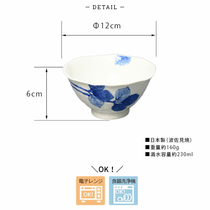 波佐見焼 手描き 野菜 飯碗 茶碗 ご飯茶碗 ペア 2柄セット 径12cm 日本