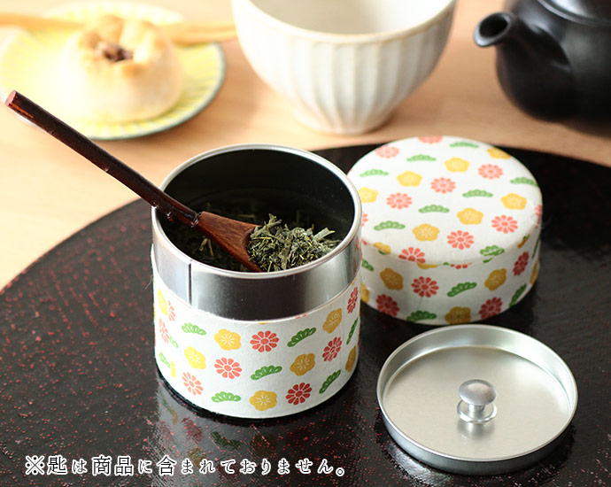 茶筒ぽッ・かんはなＳ 日本製 ブリキ 和紙 茶筒 内蓋 お茶 レトロ 