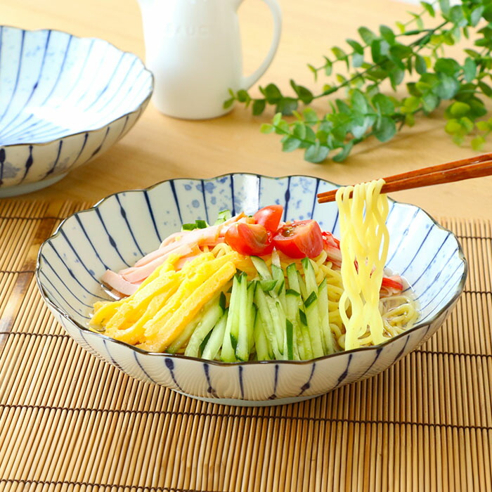 美濃焼 墨十草 プレート 2枚セット 径20.5cm 日本製 磁器 お皿 中皿 丸