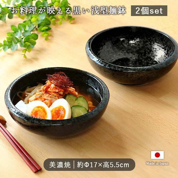 美濃焼 具材たっぷり 浅型 麺鉢 丼 2個セット 径17cm 730ml 日本製