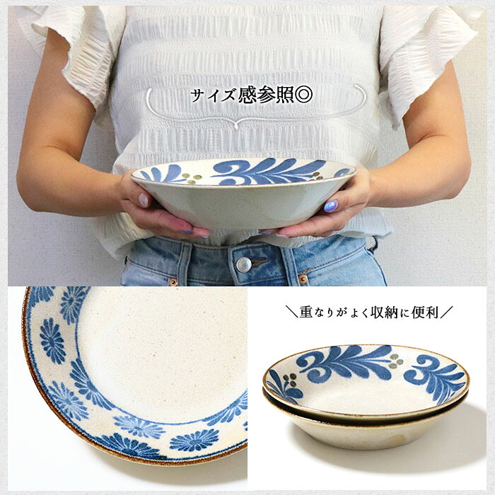 美濃焼 ぱいかじ プレート 2柄セット 径21.2cm 日本製 磁器 食器 皿 丸