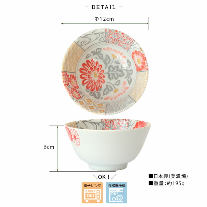 美濃祥瑞 多用鉢 径12cm 日本製 美濃焼 磁器 和鉢 取鉢 中鉢 茶碗 飯碗