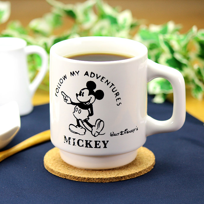 マグカップ おしゃれ 陶器 マグ ヴィンテージマグ ミッキー 日本製 陶磁器 Disney 300ml コーヒー 紅茶 お茶 ティー ティータイム  アメリカン 雑貨