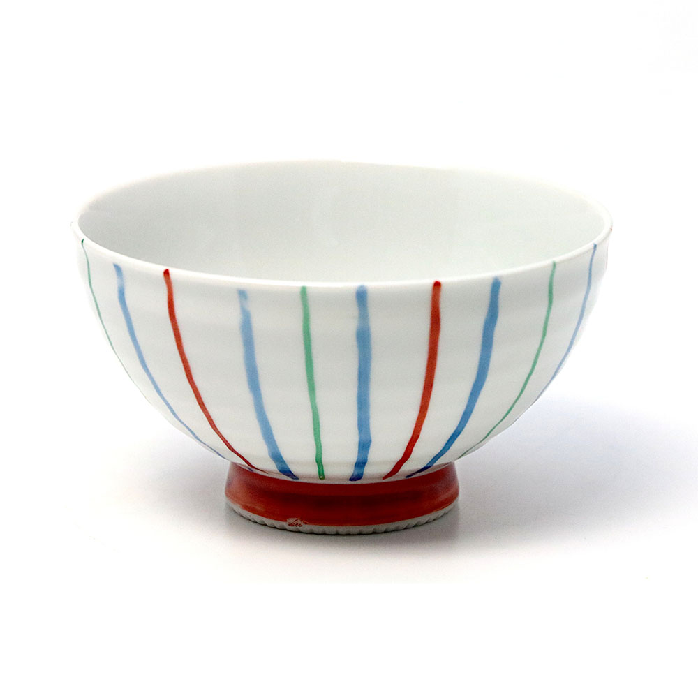 有田焼 彩り 手描き 茶碗 径11.8cm 日本製 磁器 食器 和食器 飯碗
