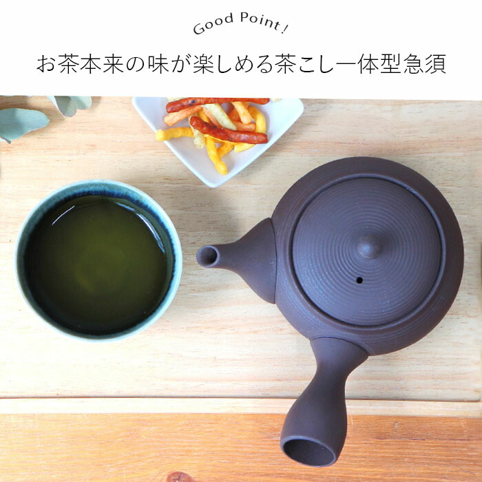 常滑焼 平丸 線段 セラメッシュ 急須 黒 茶こし 一体型 380ml 日本製