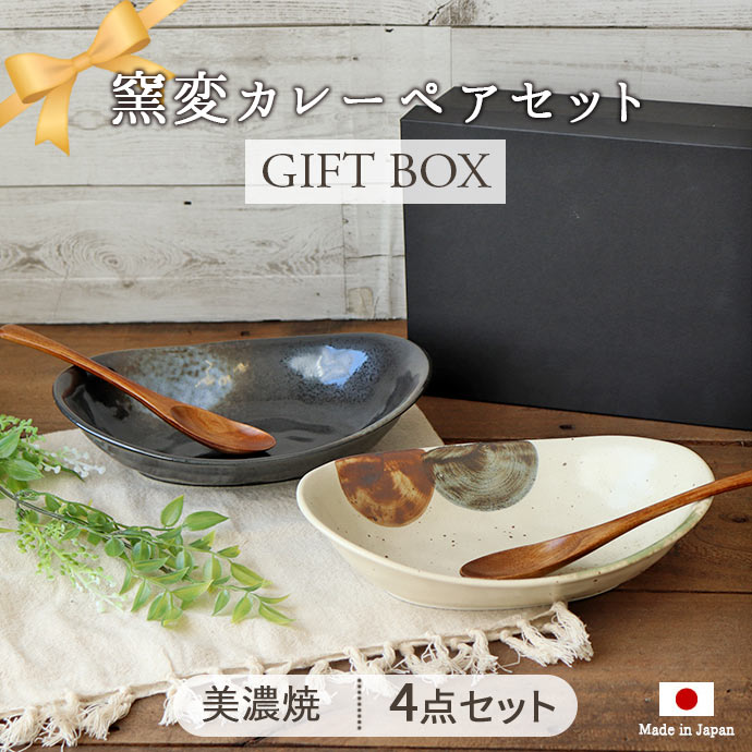 食器セット カレー皿 オーバルプレート 窯変 オーバル カレー ペア