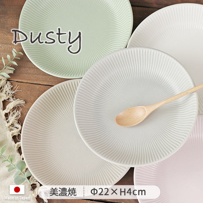 Dusty ダスティ ワンプレート 径22cm 日本製 美濃焼 磁器 電子レンジ