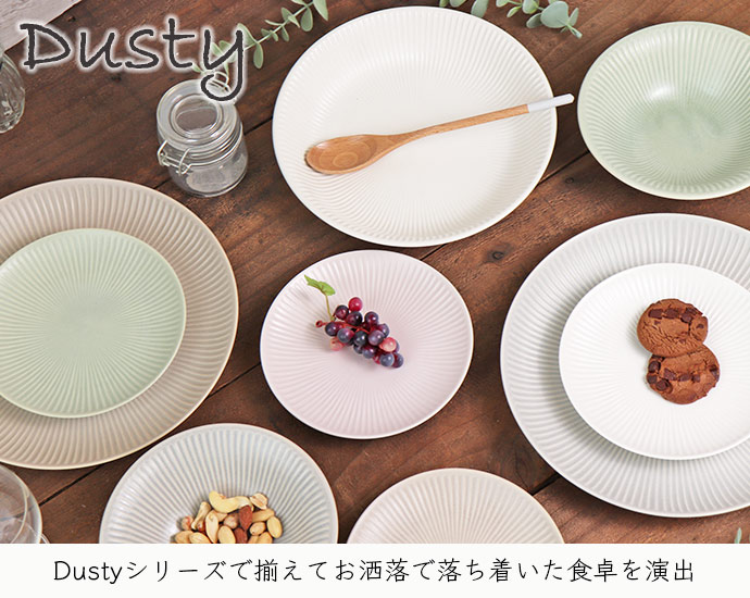 Dusty ダスティ ワンプレート 径22cm 日本製 美濃焼 磁器 電子レンジ