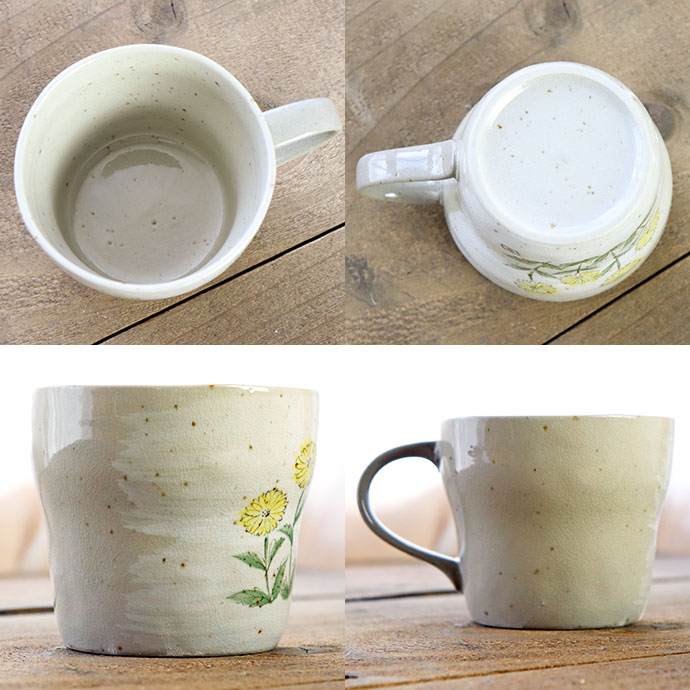 マグカップ 日本製 美濃焼 陶磁器 2個組 お花 ほんわか マグ 2柄 マグカップ 日本製 美濃焼 陶磁器 2個組 お花 ほんわか マグ 2柄