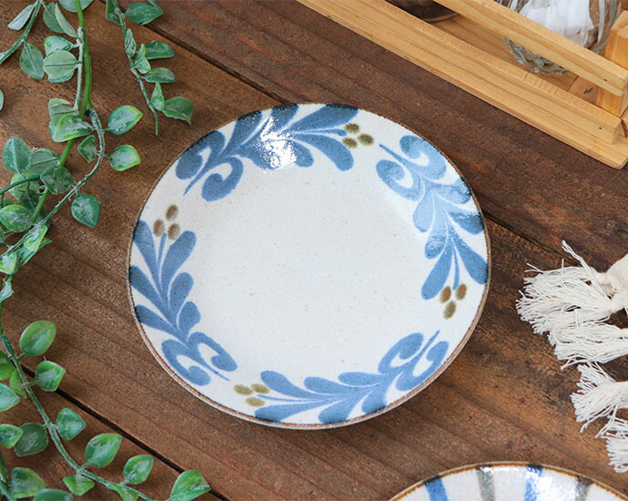 美濃焼 やちむん風 取皿 3柄セット 径16cm 日本製 磁器 器 皿 中皿