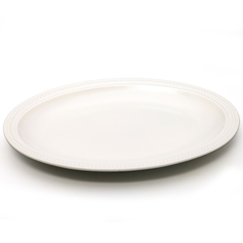 ドット オーバル リム プレート 27×19.5cm 日本製 磁器 食器 皿 取皿