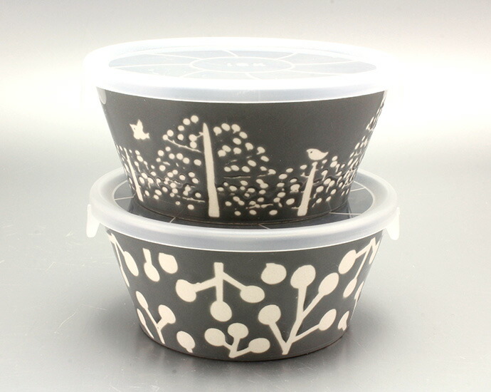 みのる陶器 美濃焼 グレー フォレスト パック鉢 2個セット 径13.7cm