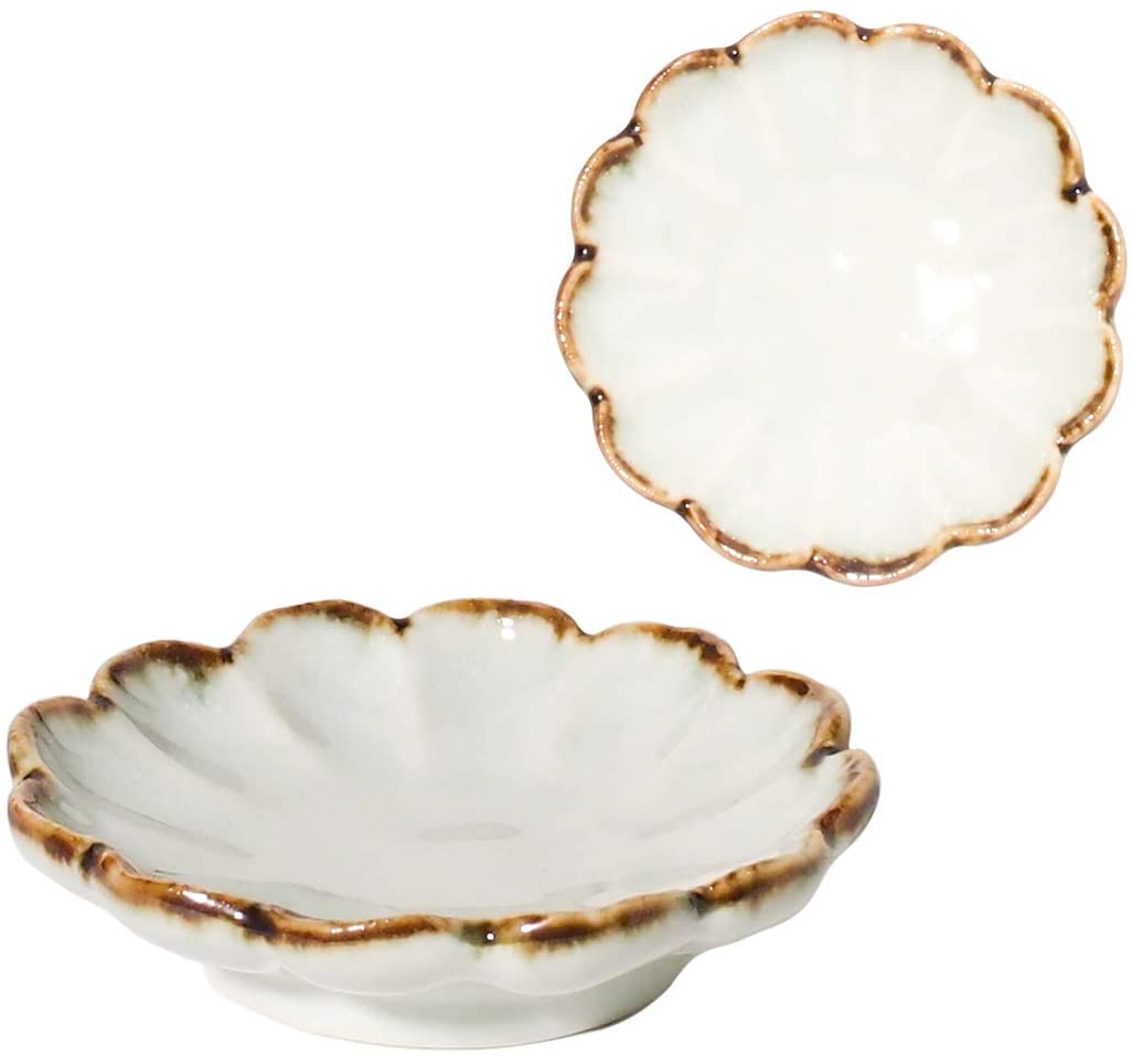 小皿 おしゃれ 和食器 11cm ぽつり小皿 日本製 輪花 菱形 醤油皿 花 花