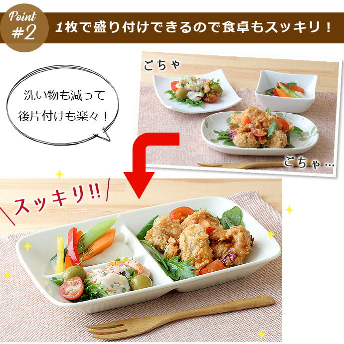タイムセール 半額 便利 仕切り皿 陶器 ランチプレート 仕切り 日本製 プレート 食器