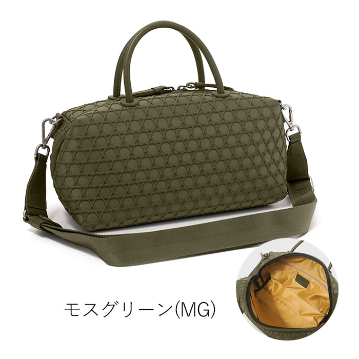 ラクーオ ミニボストン LAQUOH 籠目 エンボスボンディング