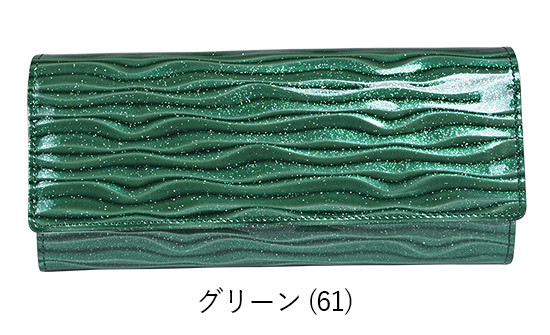 1年保証 プレケア特典 アルカン 長財布 かぶせ ARUKAN セレン 牛革 型押し ラメ エナメル レディース 1218635 財布 日本製 60サイズ｜irohamise｜03