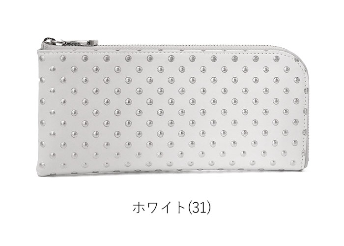 Arukan（アルカン） 長財布 L字ファスナー 本革 スタッズ 財布