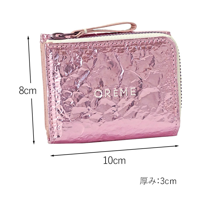 三つ折り財布 ムク クレム M78 防水 メッキ加工 レディース muku CREME