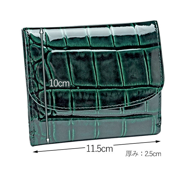 ヴィアドアン VIA DOAN ラックスクロコ 二つ折り財布 エナメル レザー
