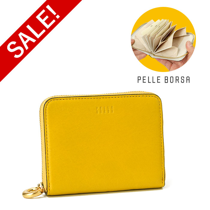 ペレボルサ　財布　ペレボルサ　イエロー　1 PELLE BORSA（ペレボルサ） 財布 コンパクト財布 ミナト Minato PELLE