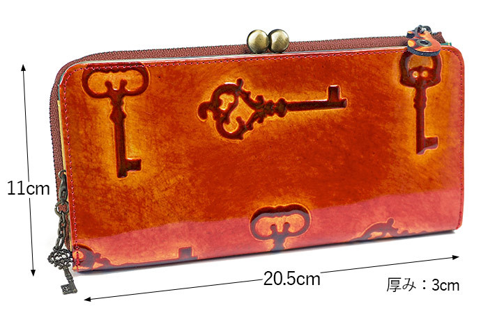 長財布 レディース 牛革 エナメル型押し がま口 レトロシリーズ VIA DOAN ヴィアドアン 【No.732】 ブランド 人気 VIADOAN（ヴィアドアン） がま口 長財布 732 レトロ 本革 エナメル