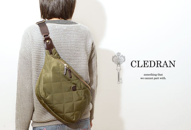 極美品 CLEDRAN シボ革 オールレザーバイカラー ショルダーボディバッグ CLEDRAN クレドラン】ルミ ボディーバッグ / LUMI BODYBAG (CL3440