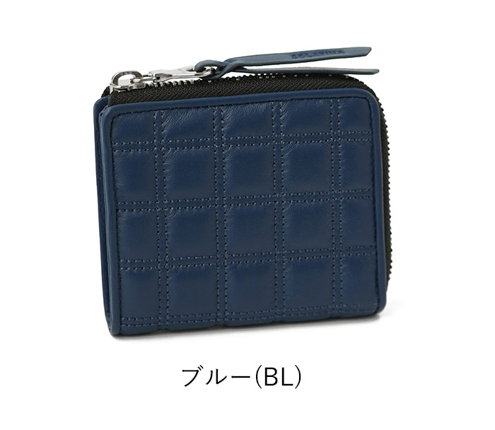 SOLATINA 革財布 箱付き 未使用 二つ折り財布 ブルー ソラチナ SOLATINA（ソラチナ） 二つ折り財布 S キルティング ルービック