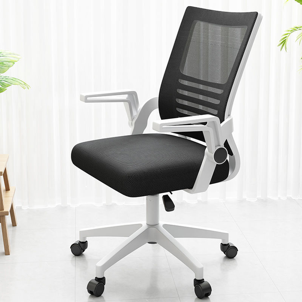オフィスチェア デスクチェア パソコンチェア 椅子 肘つき 通気性 メッシュ腰サポートバー 人間工学 無段階昇降 360度回転 コンパクトクッション性｜iroiroya-store｜03