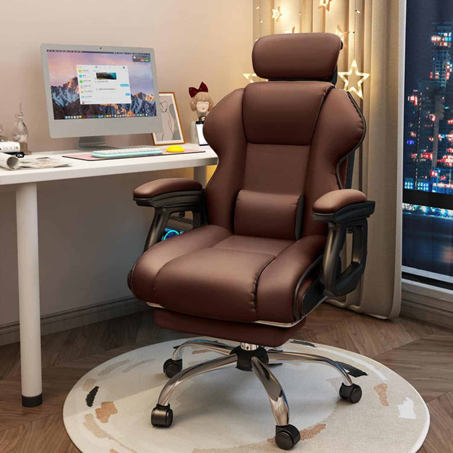 社長椅子 ゲーミングチェア デスクチェア 360度回転昇降機能 リクライニングチェア 肉厚座面 事務椅子 ブラック ハイバック 人間工学 在宅ワーク  勉強 仕事