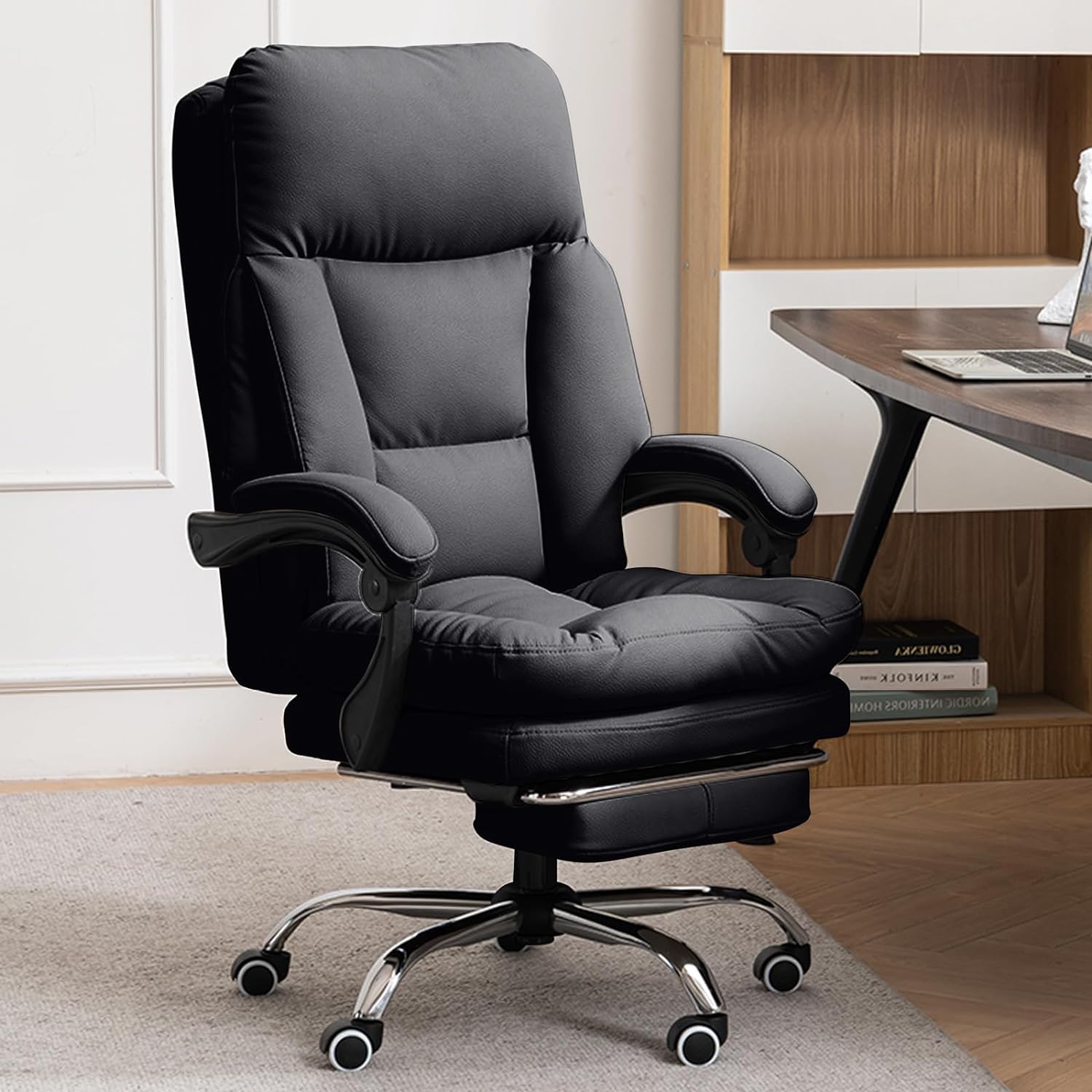 デスクチェア オフィスチェア 肉厚座面 連動型肘掛け 昇降機能付き