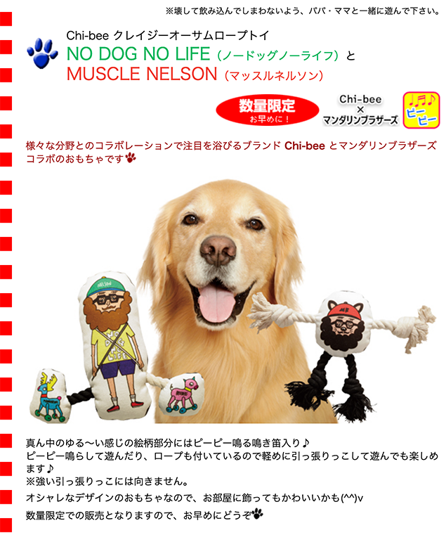Chi-bee クレイジーオーサムロープトイ（犬のおもちゃ） : 大型