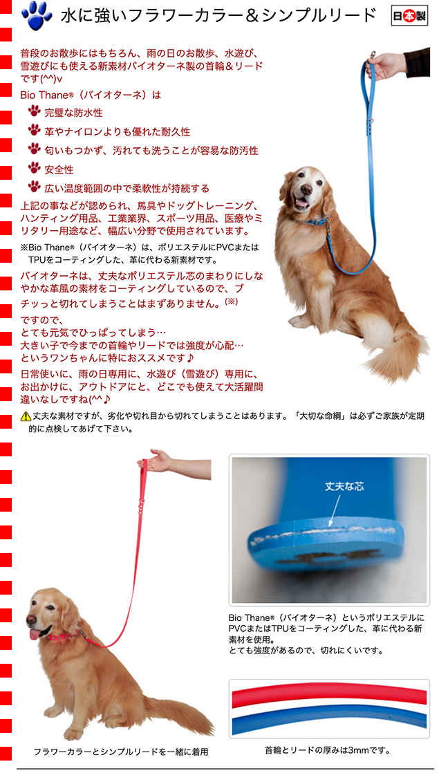 大型犬用）水に強いフラワーカラー : 大型犬用品専門店 アイアンバロン