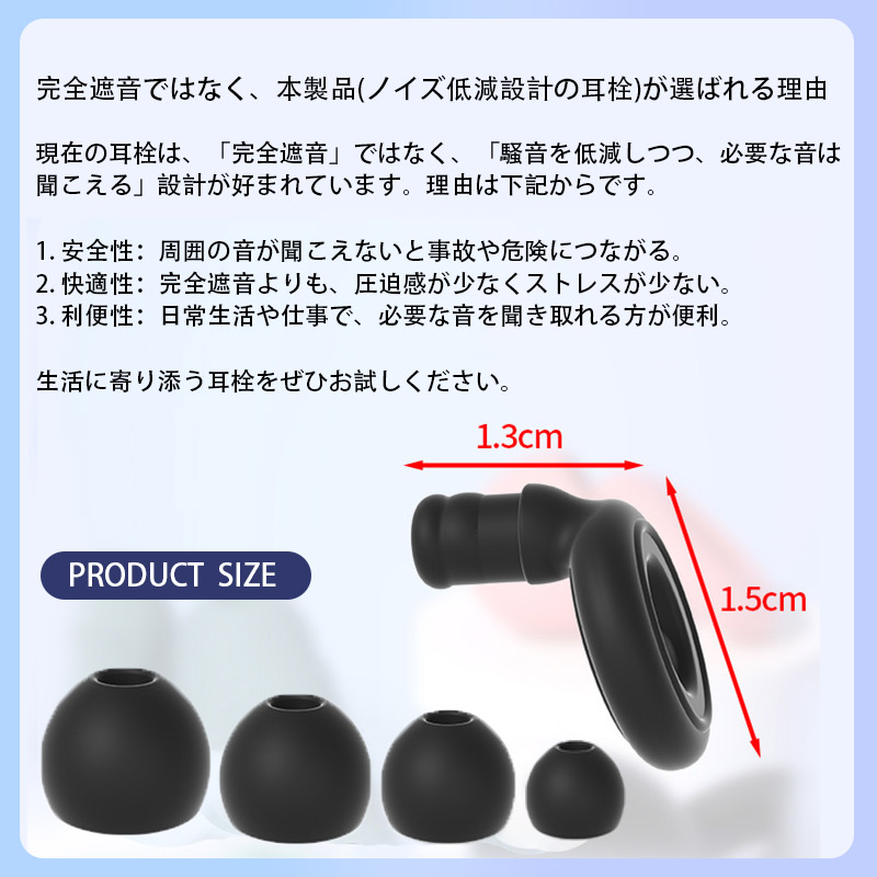 耳栓 睡眠用 ライブ用 防音 ノイズ軽減 遮音 快眠 柔らかシリコン 超