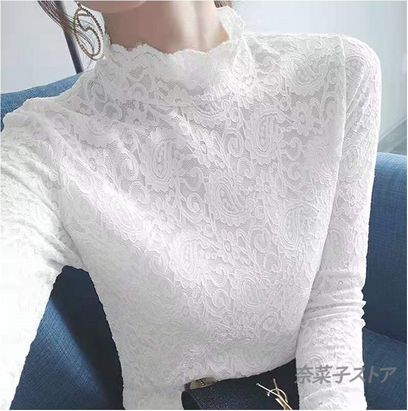 ヴァレンティノ　レースタートルトップス 一部即納【2点で10%OFF】レース チュール トップス ハイネック