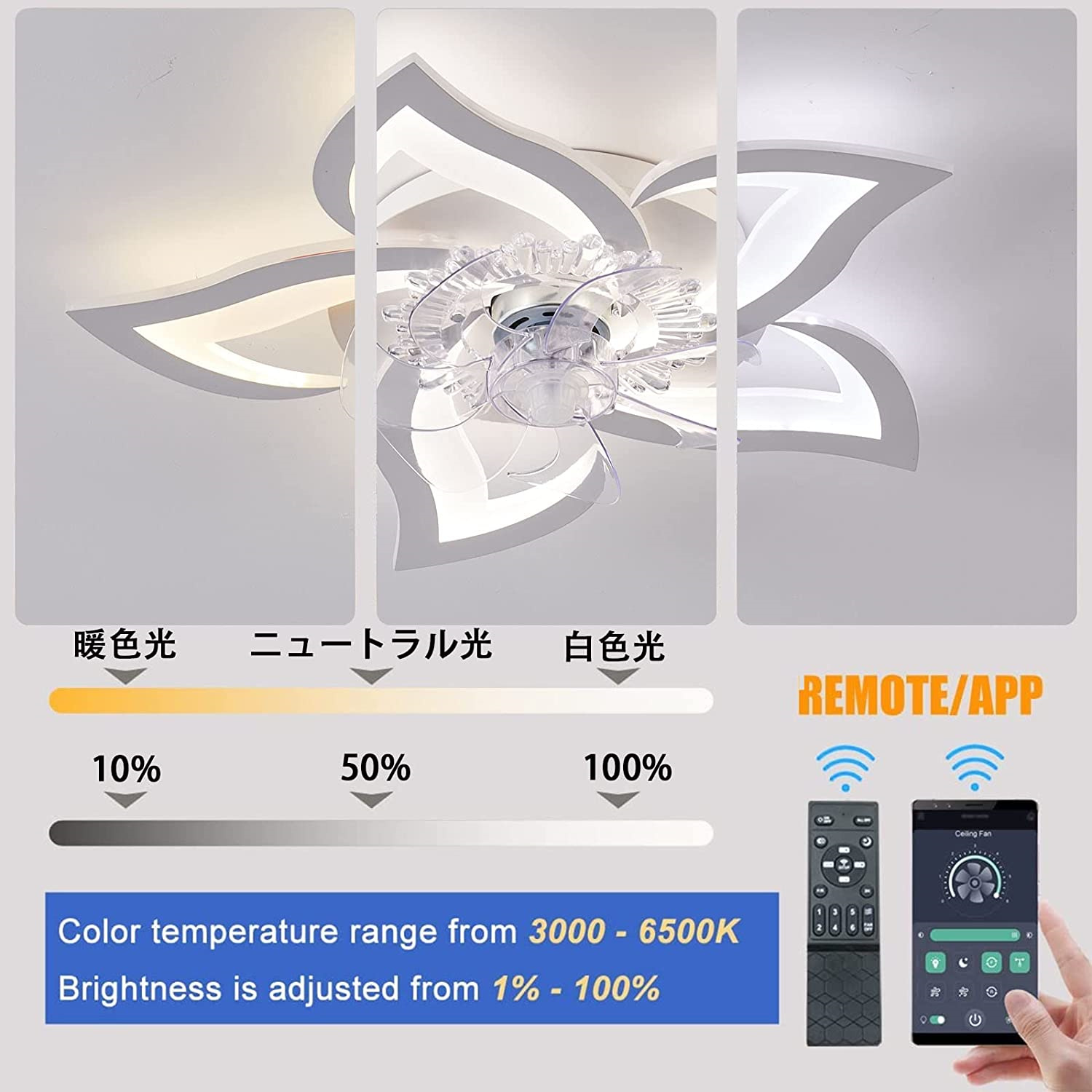 シーリングファンライト シーリングファン led シーリングライト 10畳 調光調色 ファン付き 照明 照明器具 天井照明 扇風機 サーキュレーター  リビング 寝室