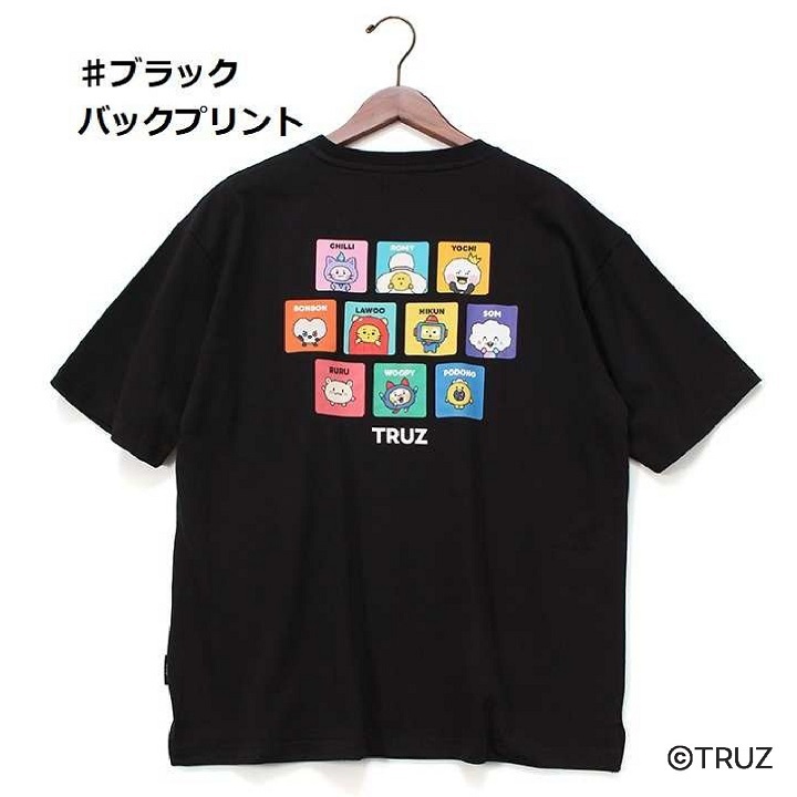 TRUZ】 TRUZ Tシャツ ロゴ バックプリント コラボ LINE FRIENDS