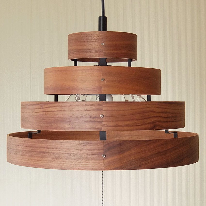 天井照明 3灯 ペンダントライト TP-323 2色 ブラウン ナチュラル 木製