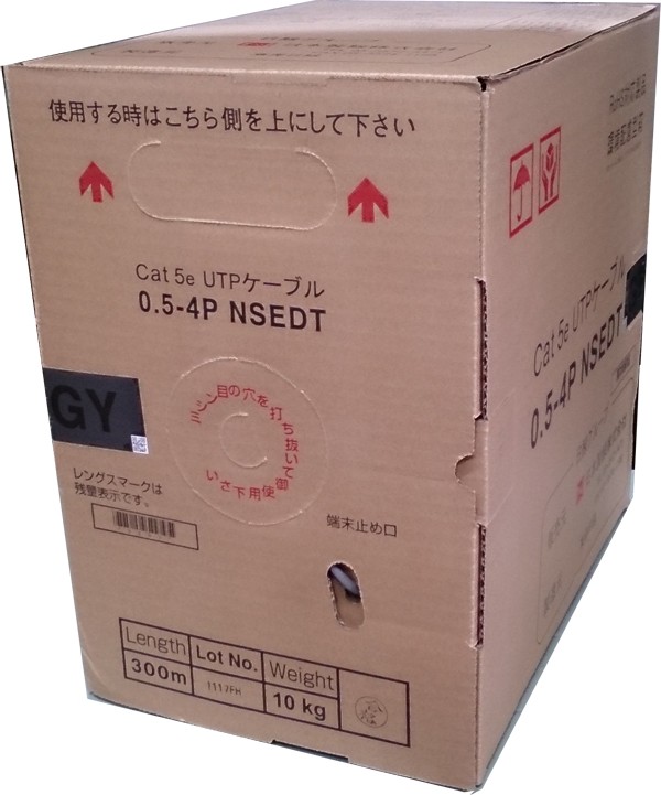 送料無料】日本製線 Cat5e 単線 0.5-4P NSEDT 300ｍ巻 : 1010-30001