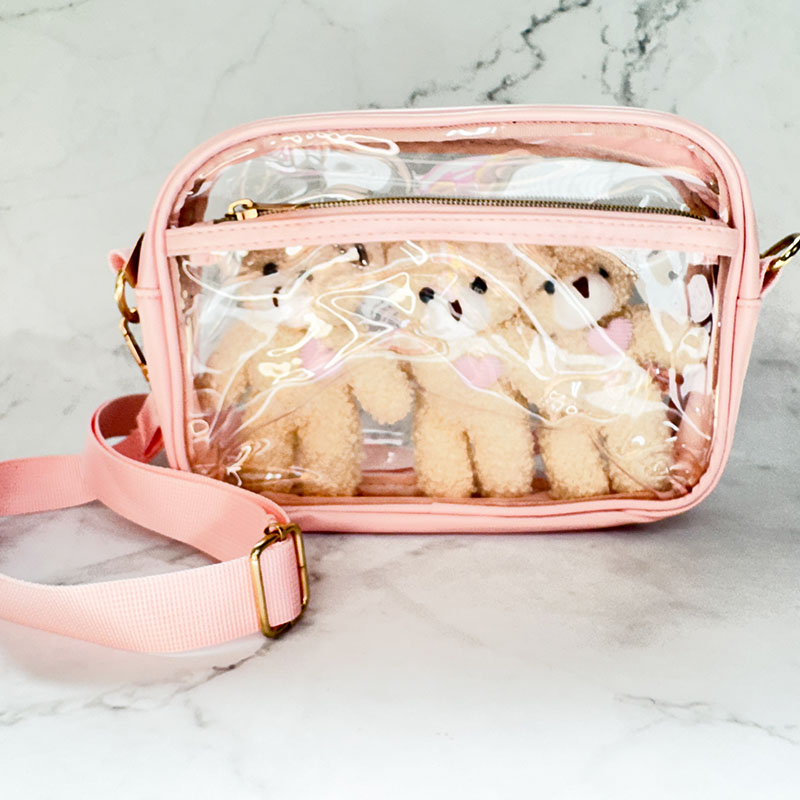 【パックりか❤様お取り置き分】リバティ　持ち手付きポーチ(中) ぬいポーチ 推しが3体入る 24 x 16cm ぬいぐるみ 持ち運び