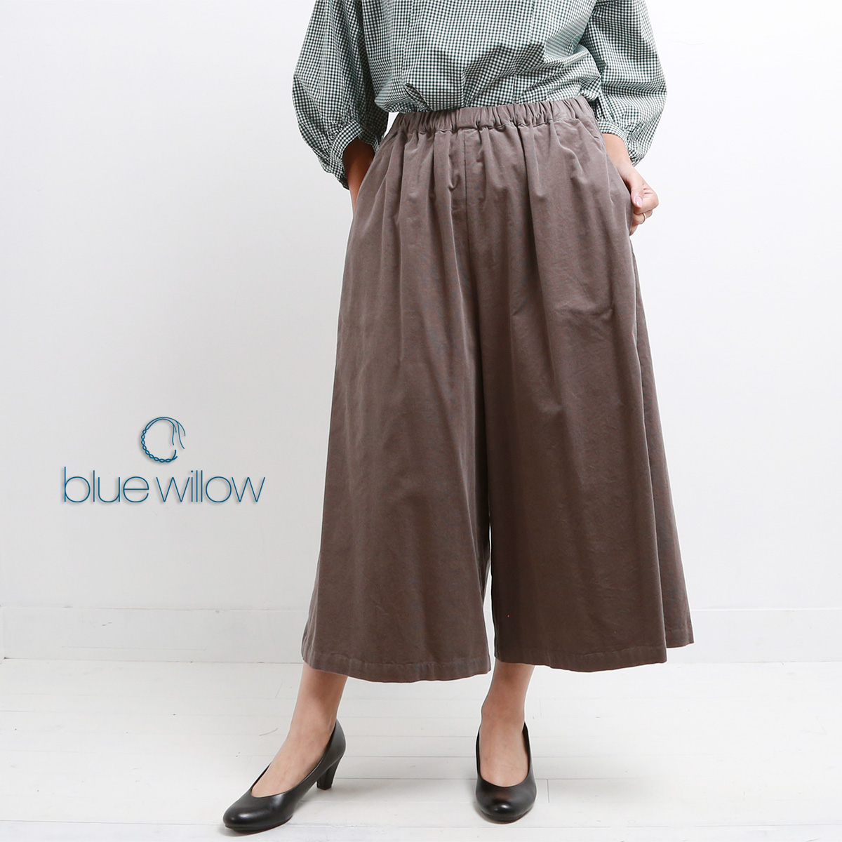 blue willow 細コーデュロイガウチョパンツ レディース ブルーウィロー 01EFP14461 ワイドパンツ 服 40代 50代 ブランド 春 秋 冬 大きいサイズ ゆったり 太め |  | 02