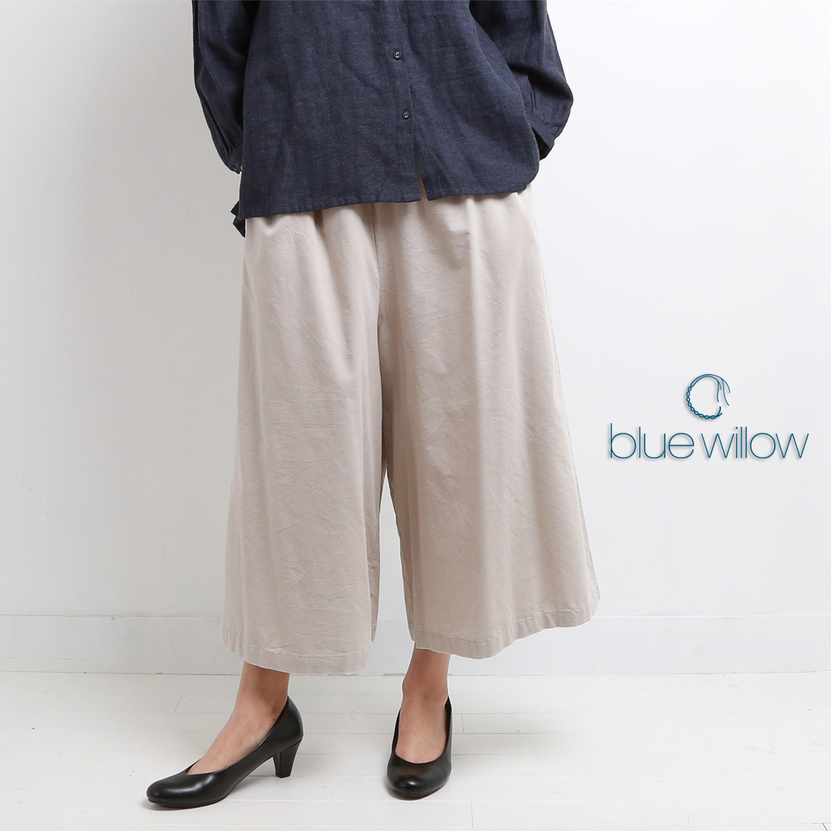 blue willow 細コーデュロイガウチョパンツ レディース ブルーウィロー 01EFP14461 ワイドパンツ 服 40代 50代 ブランド 春 秋 冬 大きいサイズ ゆったり 太め |  | 01