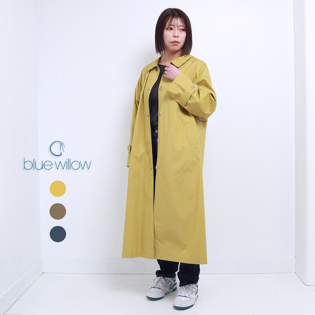 【新品タグ付き】ブルーウィロー blue willow ステンカラーコート 新品タグ付き】ブルーウィロー blue willow ステンカラーコート