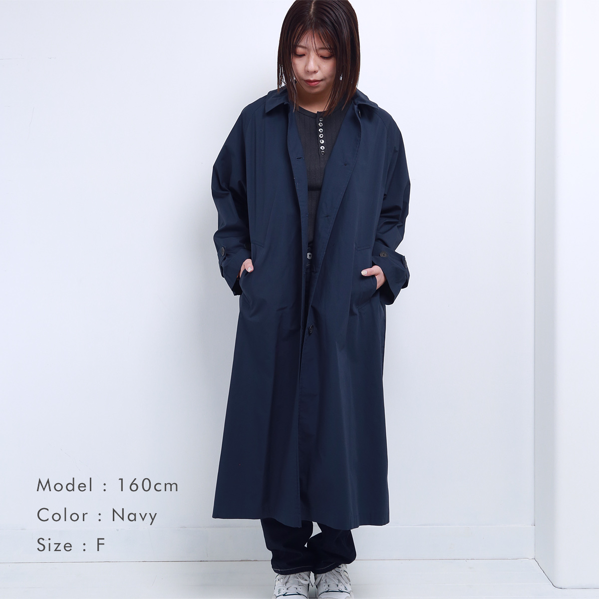 【新品タグ付き】ブルーウィロー blue willow ステンカラーコート blue willow コットンオックスステンカラーコート｜ナチュラル