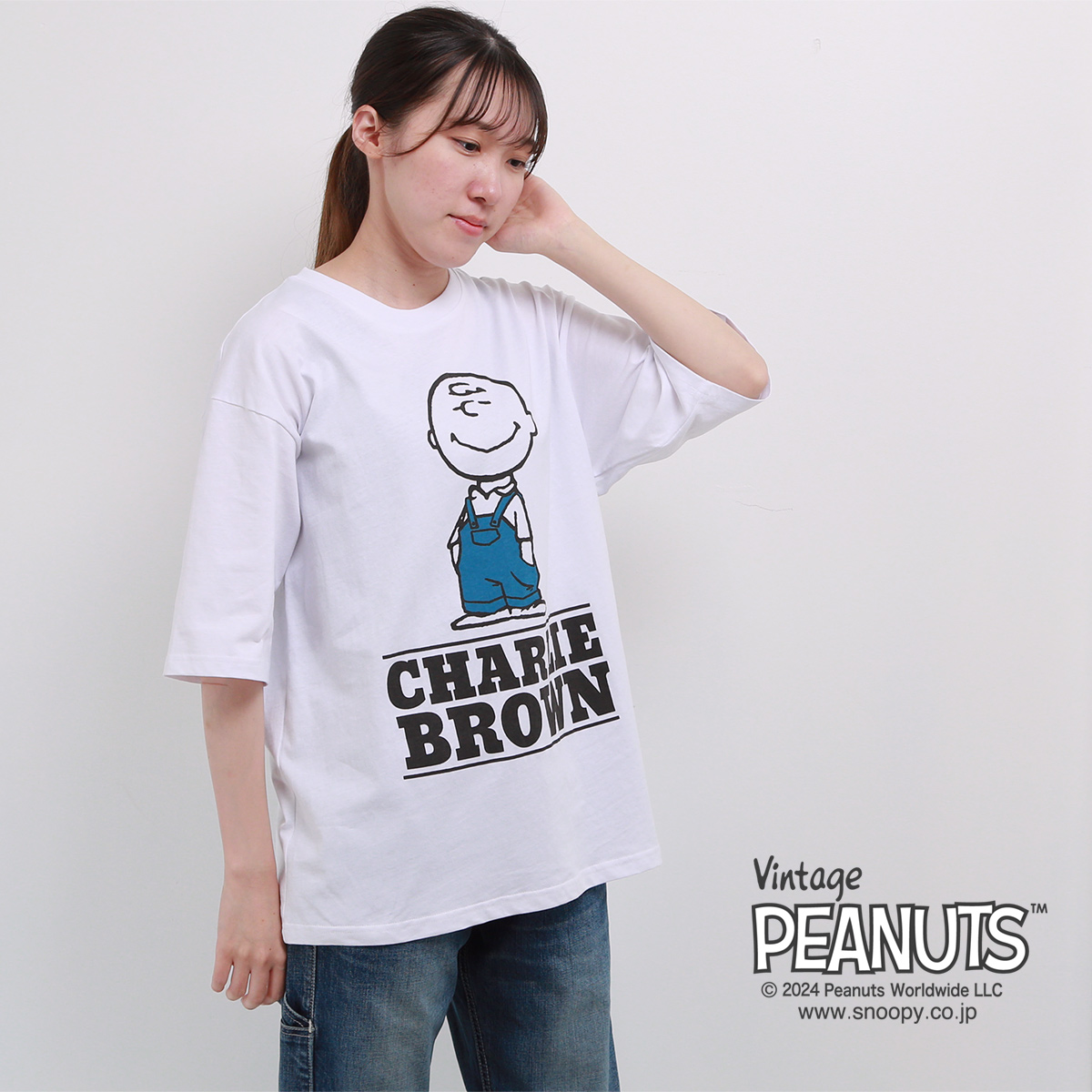 デニム＆ダンガリー　新品タグ付　スヌーピー　半袖T 02 チャーリーブラウン Johnbull（ジョンブル） JOHNBULL PEANUTS チャーリーブラウン