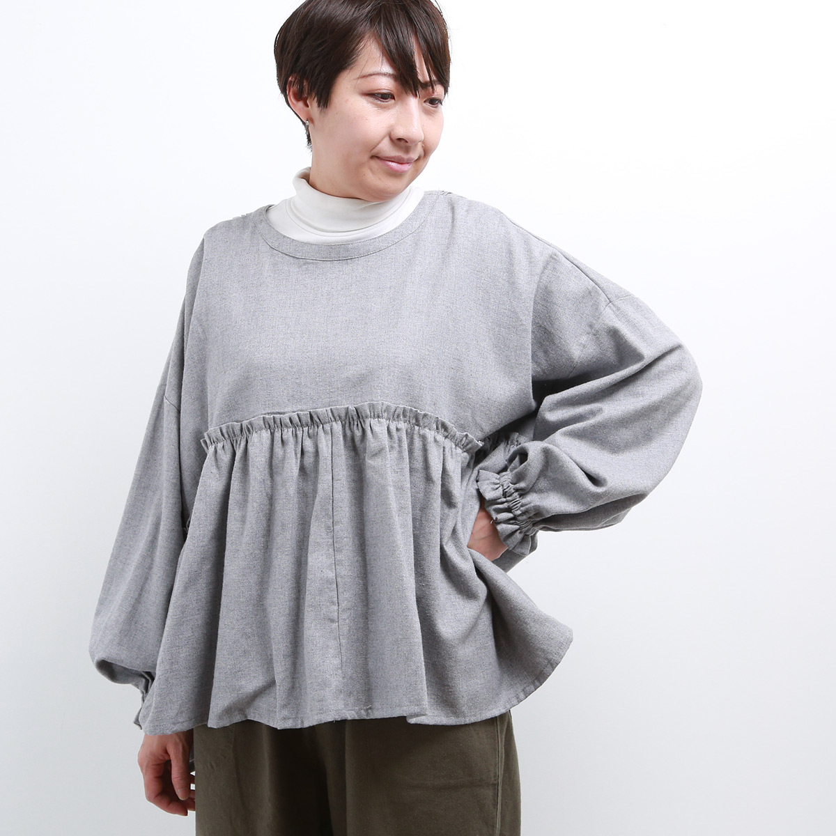 ubasoku（ウバソク） 【SALE 20%OFF】 トップ染めシャンブレー起毛