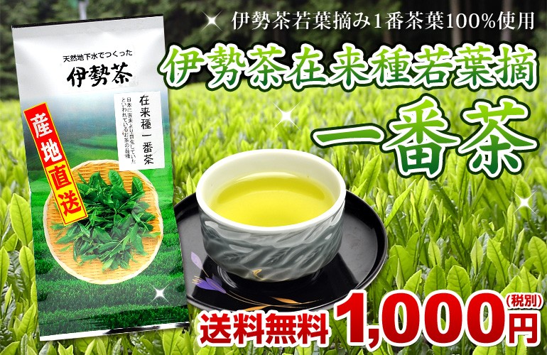 伊勢茶在来種若葉摘一番茶100g送料無料