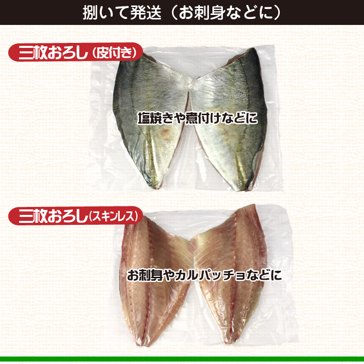 シマアジ 三枚おろしの商品パッケージ