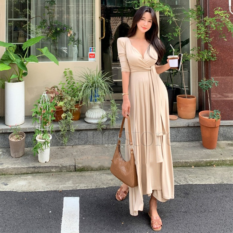 美品✨セオリー マキシ丈ワンピース モックネック ベルト 春夏