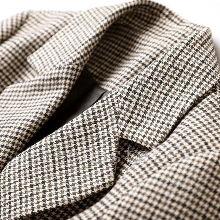 【極美品】グレンチェック 千鳥格子 ツイード ウール テーラードジャケット XL 秋冬 ウール調 テーラードジャケット グレンチェック レディース