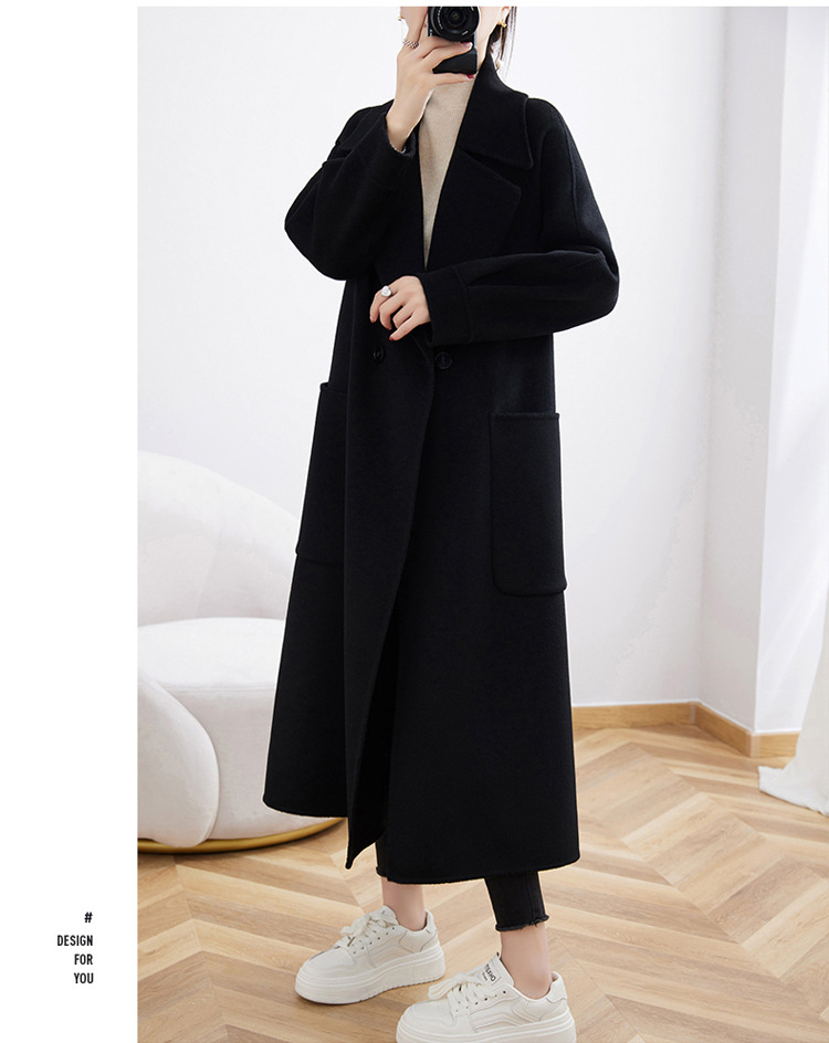 美品 エッセン ロートレアモン ウール ロングコート Aライン 黒